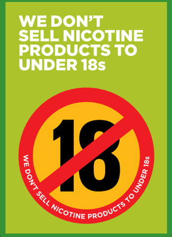 We don't sell nicotine products to under 18s